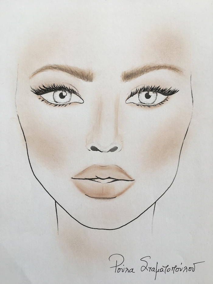 Facechart by Roula Stamatopoulou for Max Factor